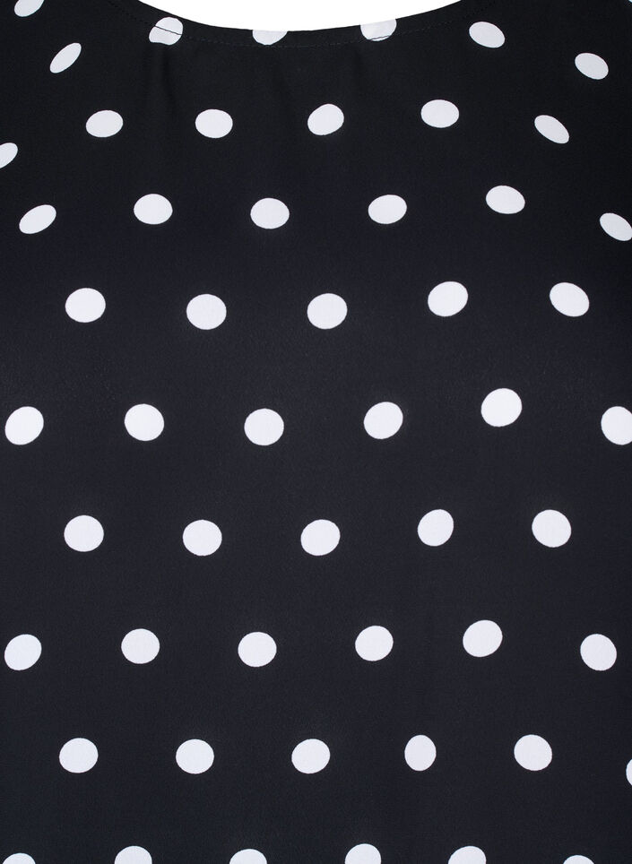 Dotted blouse with short sleeves, Black W. White Dot, Packshot image number 2