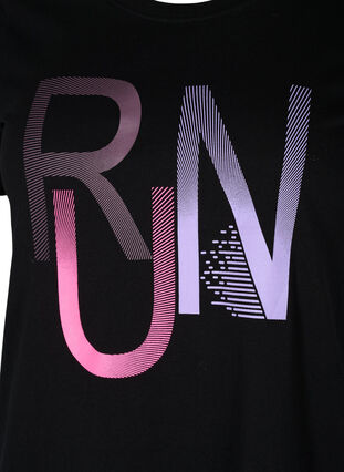 Training T-shirt with print, Black Run, Packshot image number 2