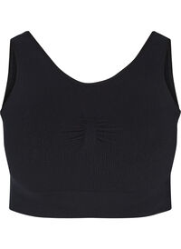 Wireless bra in a ribbed fabric