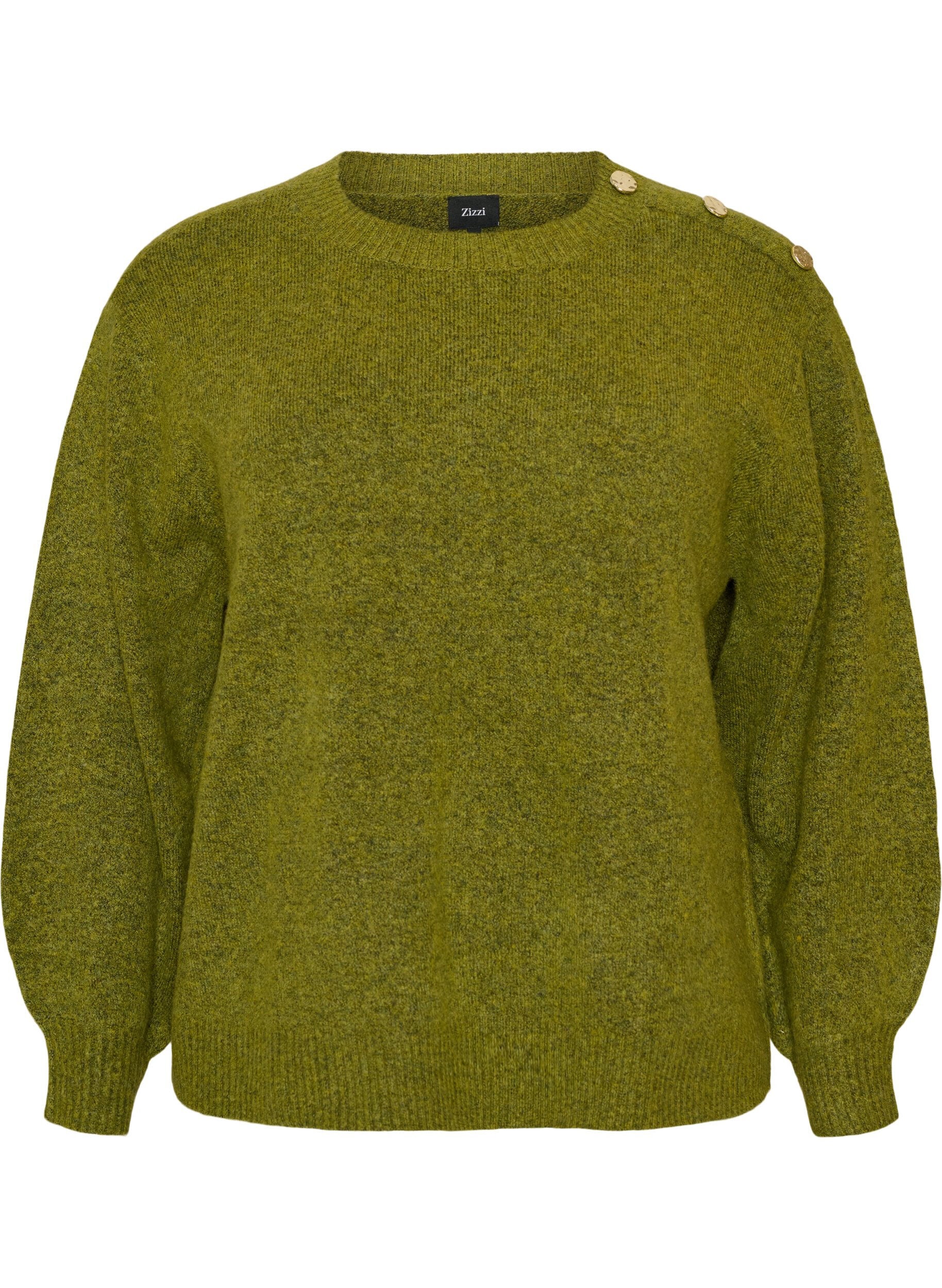 Knit blouse with button detail
