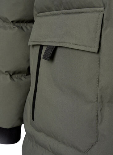 Puffer coat with hood and pockets, Beluga, Packshot image number 3