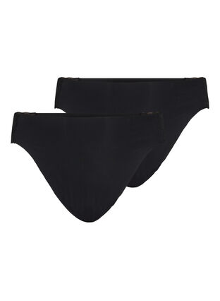 2-pack Brazilian panties with regular waist - Black - Sz. 42-60 -  Zizzifashion