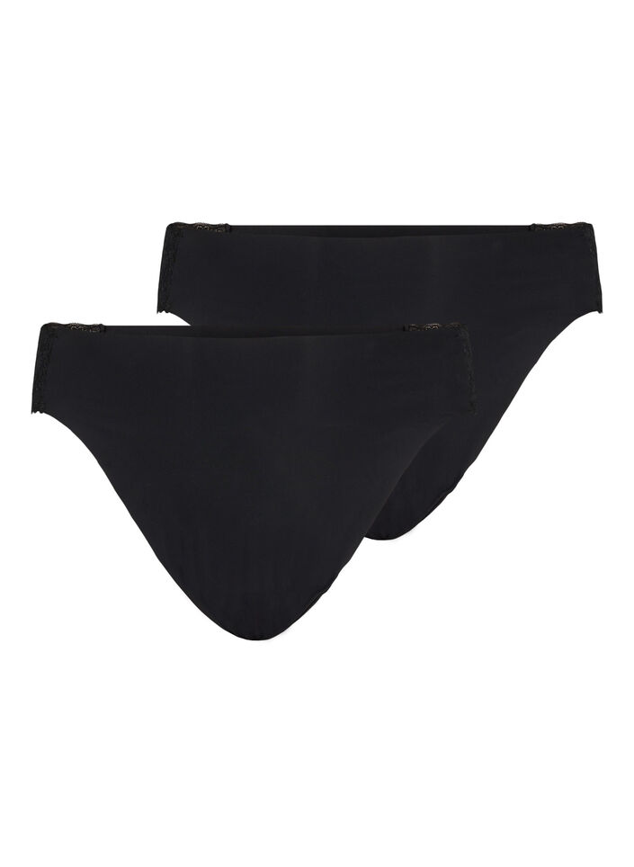 2-pack Brazilian panties with regular waist - Black - Sz. 42-60