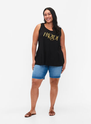 Cotton top with a-shape, Black FLORIDA, Model image number 2