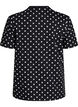 Polka dot cotton T-shirt, Black, Packshot image number 1