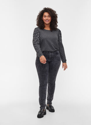 High-waisted Amy jeans , Grey Denim, Model image number 0