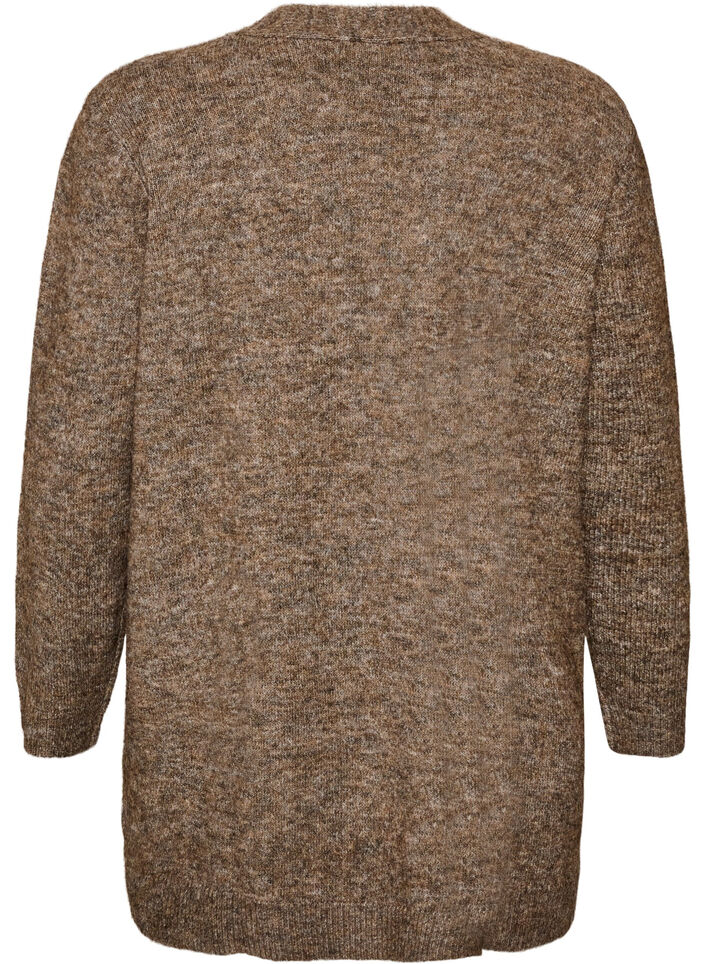 Long cardigan with pockets, Brown, Packshot image number 1