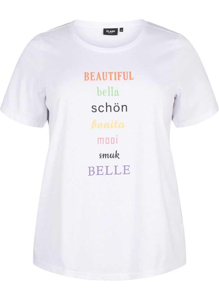 FLASH - T-shirt with motif, Bright White, Packshot image number 0