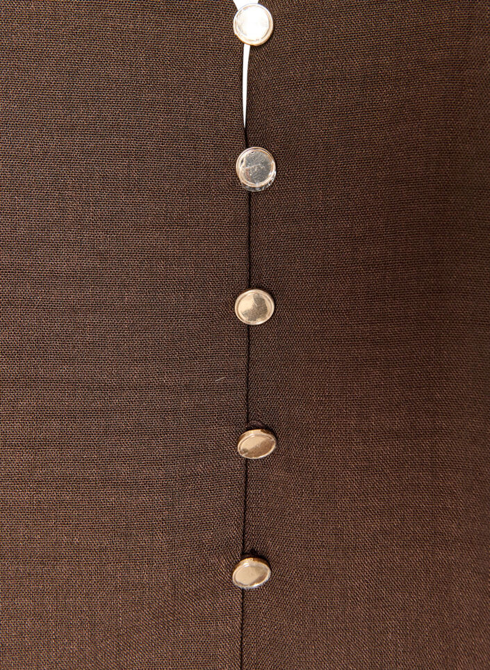 Sleeveless vest with a V-neck and buttons, Brown, Packshot image number 2