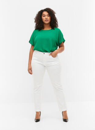Blouse with short sleeves and a round neckline, Jolly Green, Model image number 2