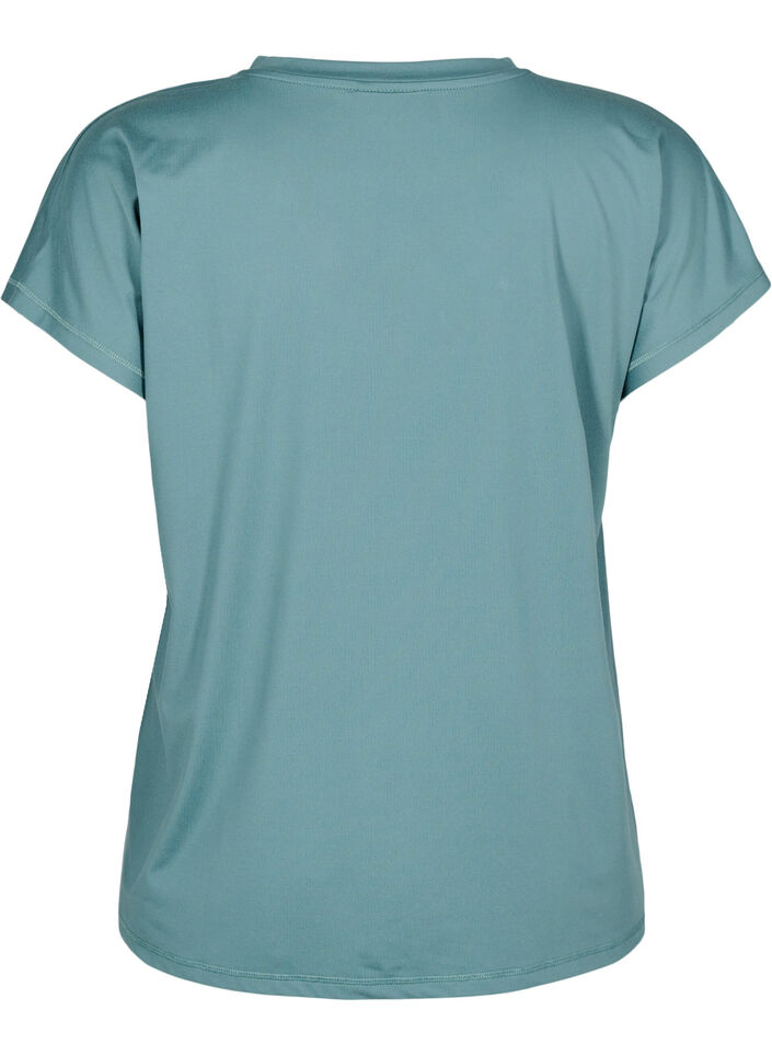 Loose training t-shirt with v-neck, Green, Packshot image number 1