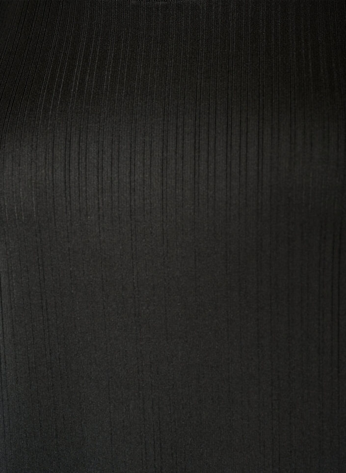 Jersey blouse with textured stripes and a smocked hem, Black, Packshot image number 2