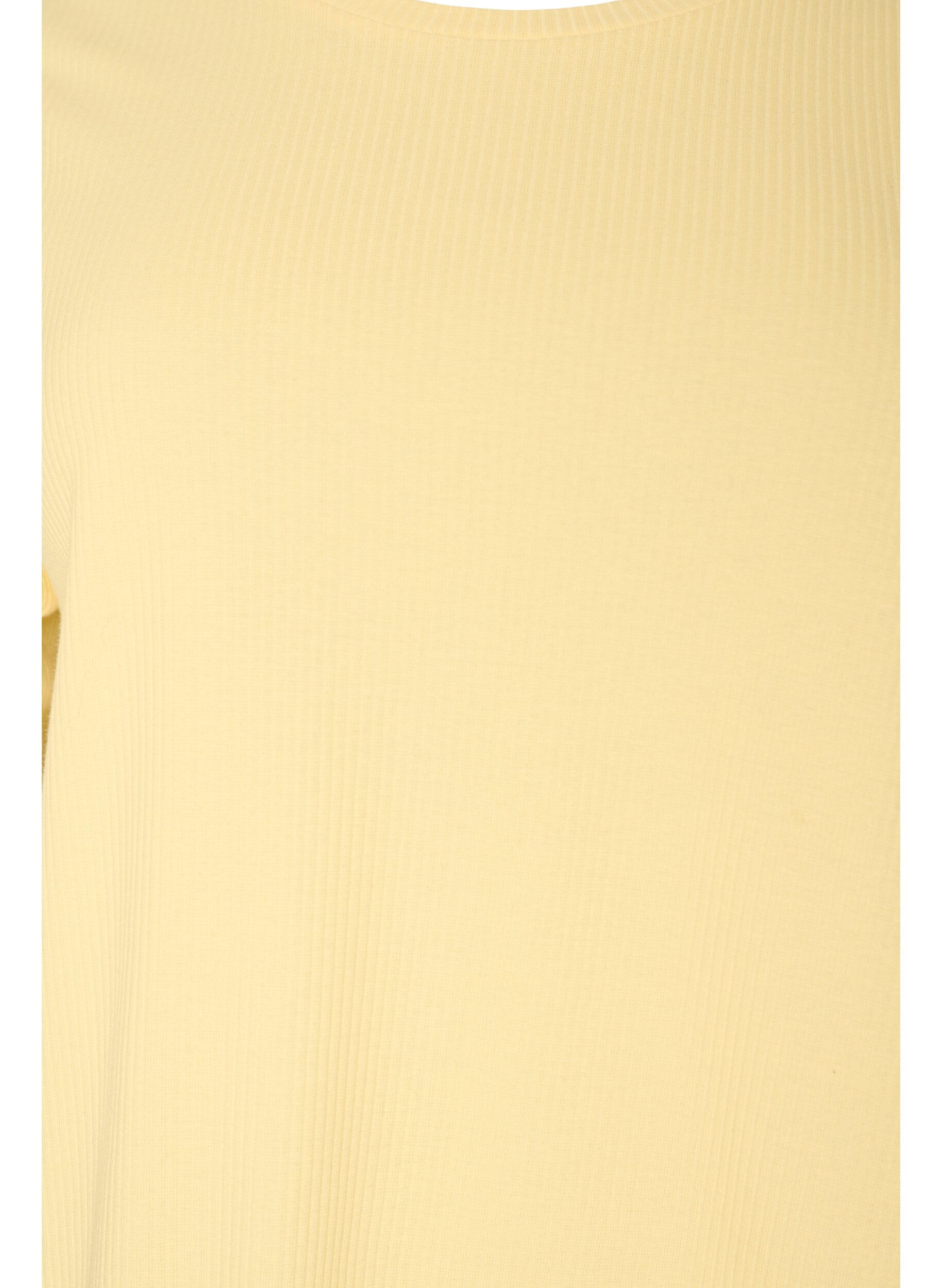 ZizzifashionRibbed jersey blouse with short sleeves, Yellow, Packshot image number 2