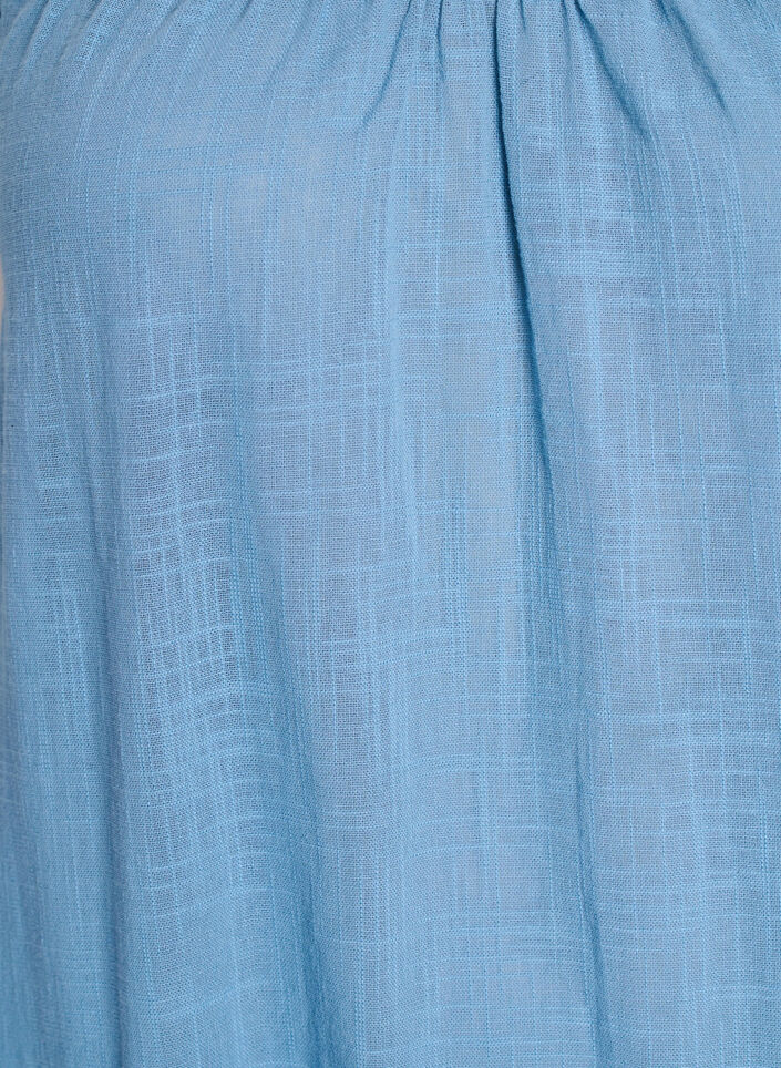 FLASH - Midi-length cotton strap dress, Blue, Packshot image number 2
