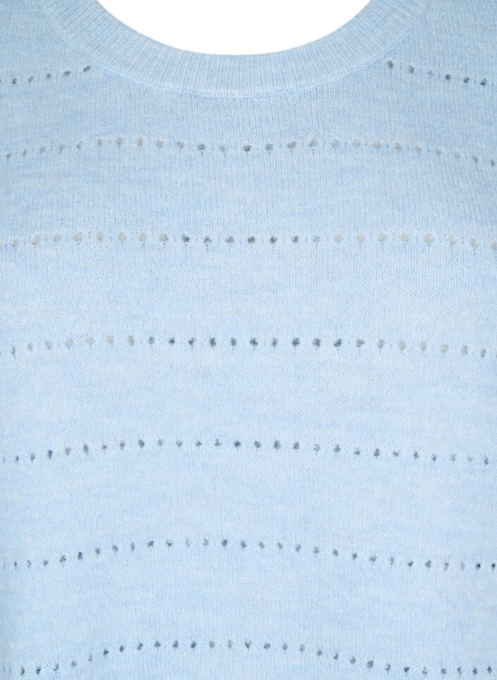 Knit dress with slits and lace pattern, Cashmere Blue Mel., Packshot image number 2
