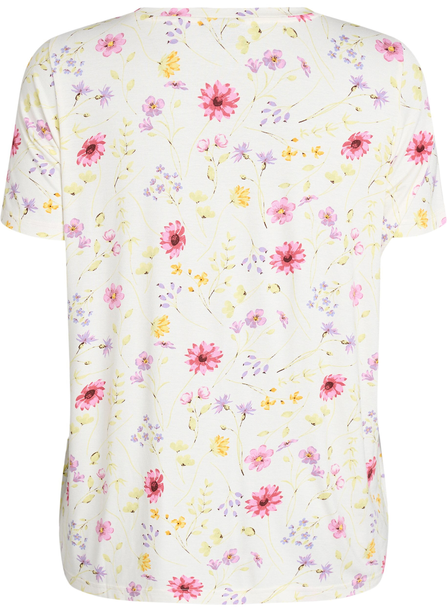 ZizzifashionT-shirt with floral print, White, Packshot image number 1