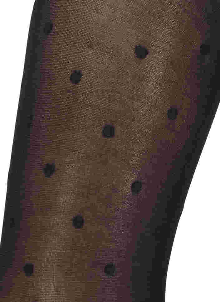 40 denier polka dotted tights, Black w. Dots, Packshot image number 1