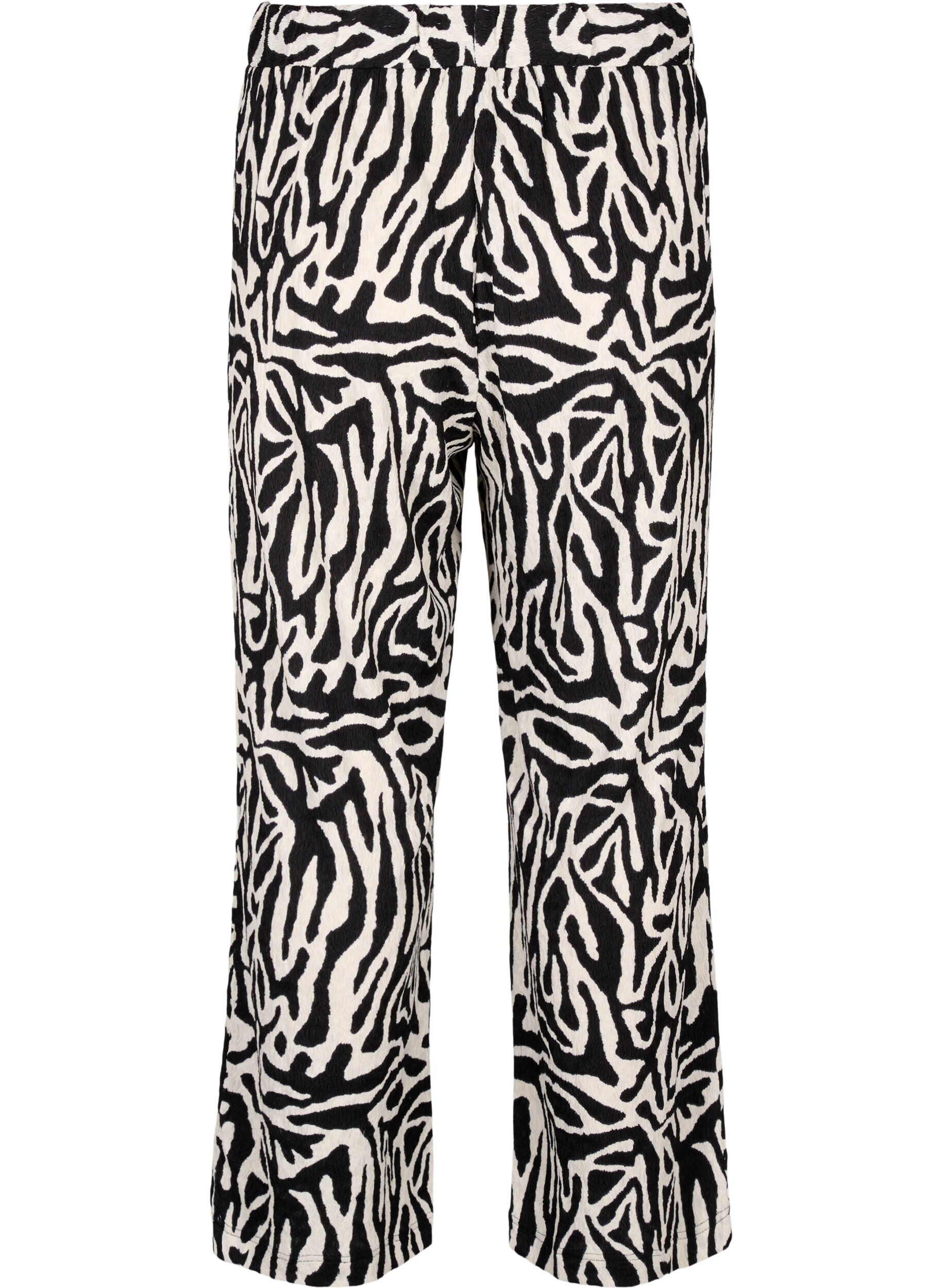Zizzifashion Trousers with zebra print, Black, Packshot image number 1