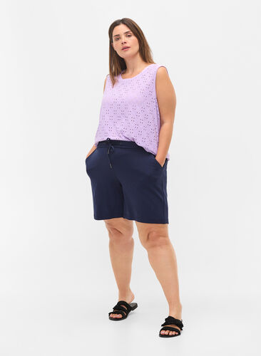 Top with broderie anglaise, Lavendula, Model image number 2