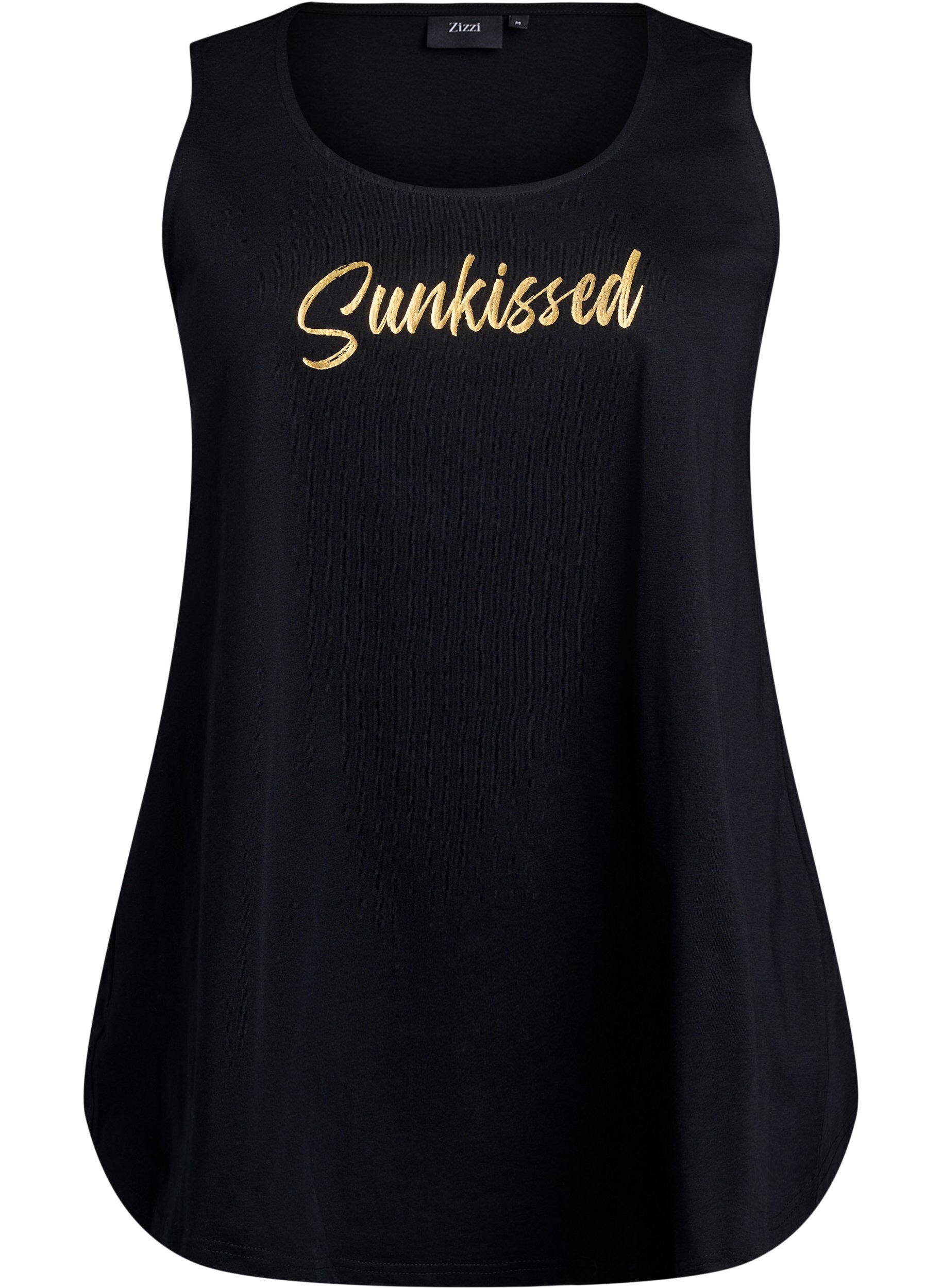 Zizzifashion Cotton top with a-shape, Black, Packshot image number 0