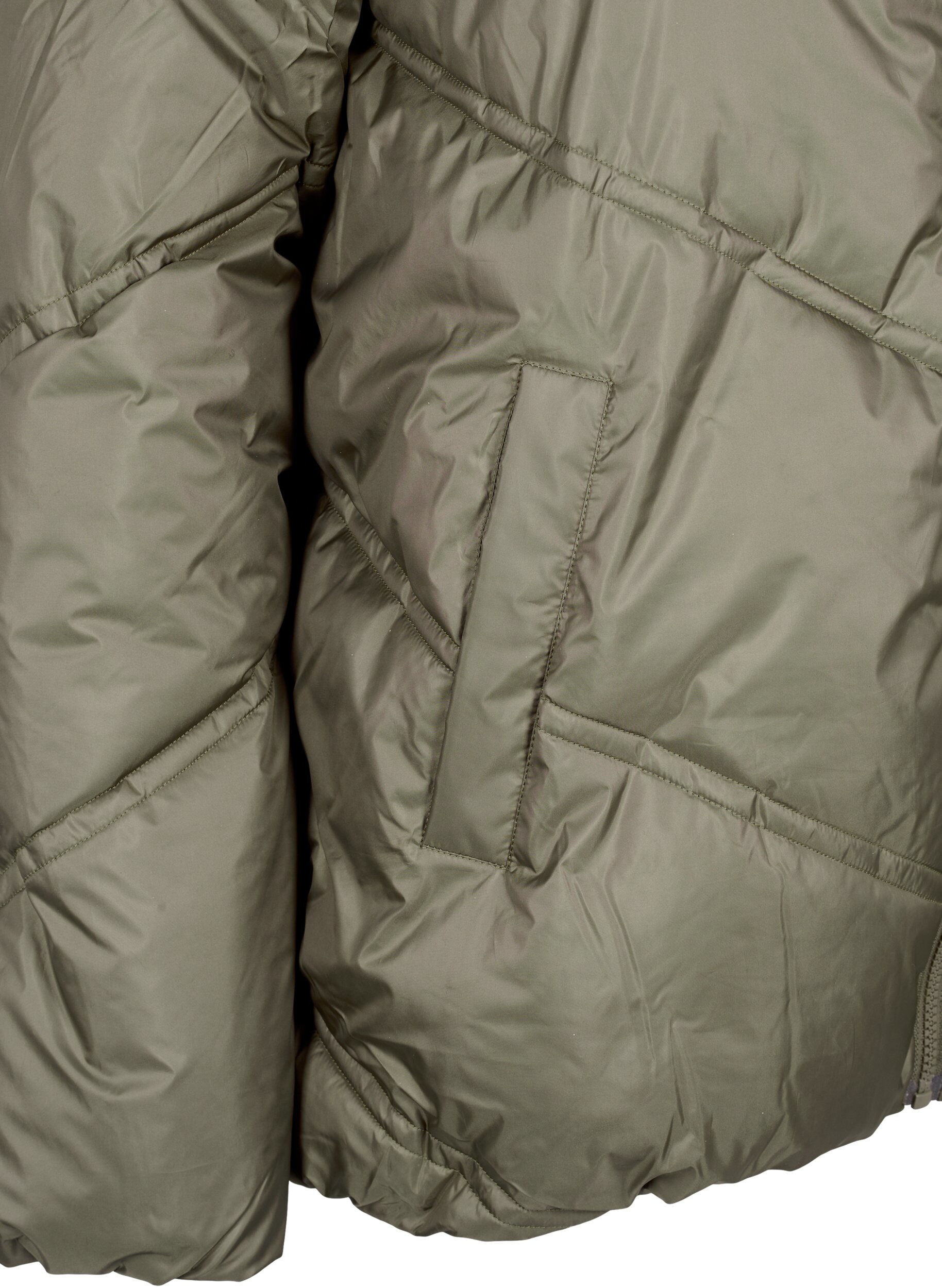 Zizzifashion Short puffer Winter jacket with pockets, Bungee Cord , Packshot image number 3