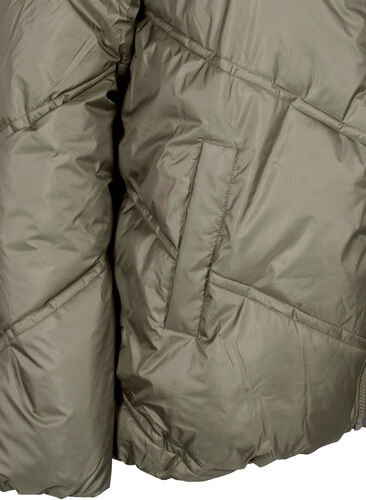 Short puffer Winter jacket with pockets, Bungee Cord , Packshot image number 3