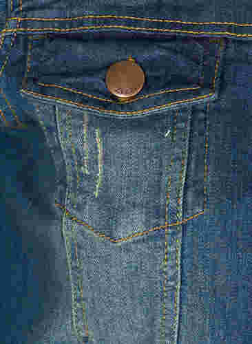 Short denim jacket made from cotton, Blue denim, Packshot image number 3