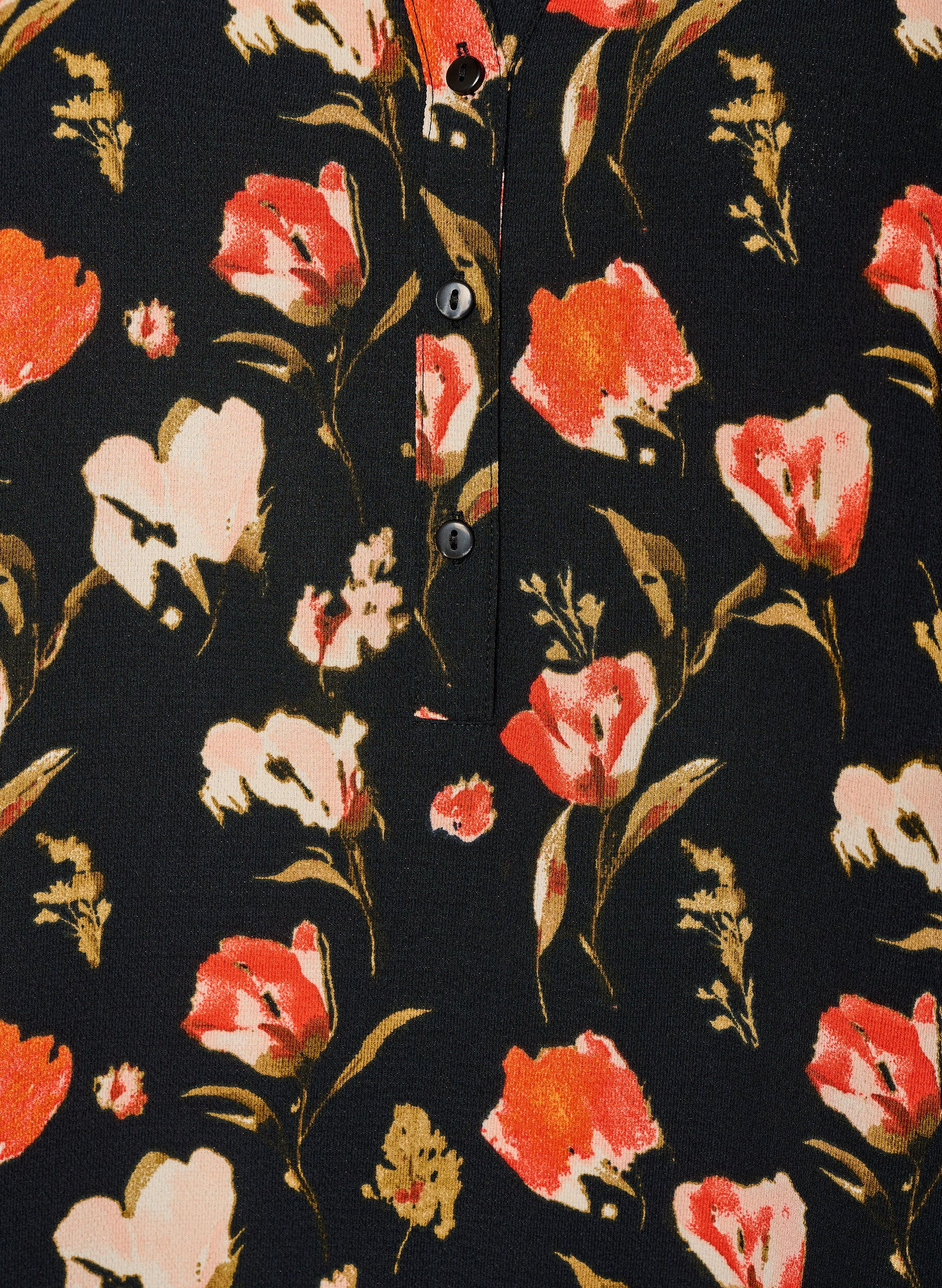 ZizzifashionBlouse with short sleeves and v-neck, Black, Packshot image number 2