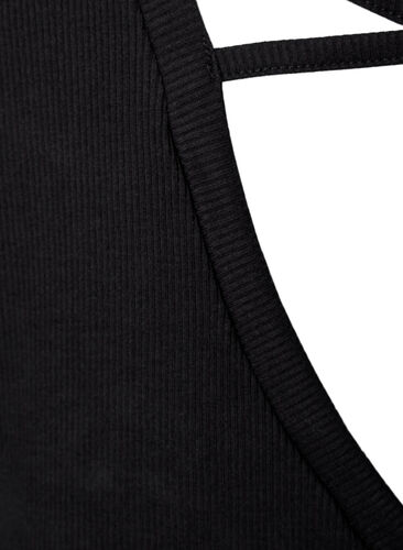 Short-sleeved training top with low back, Black, Packshot image number 2