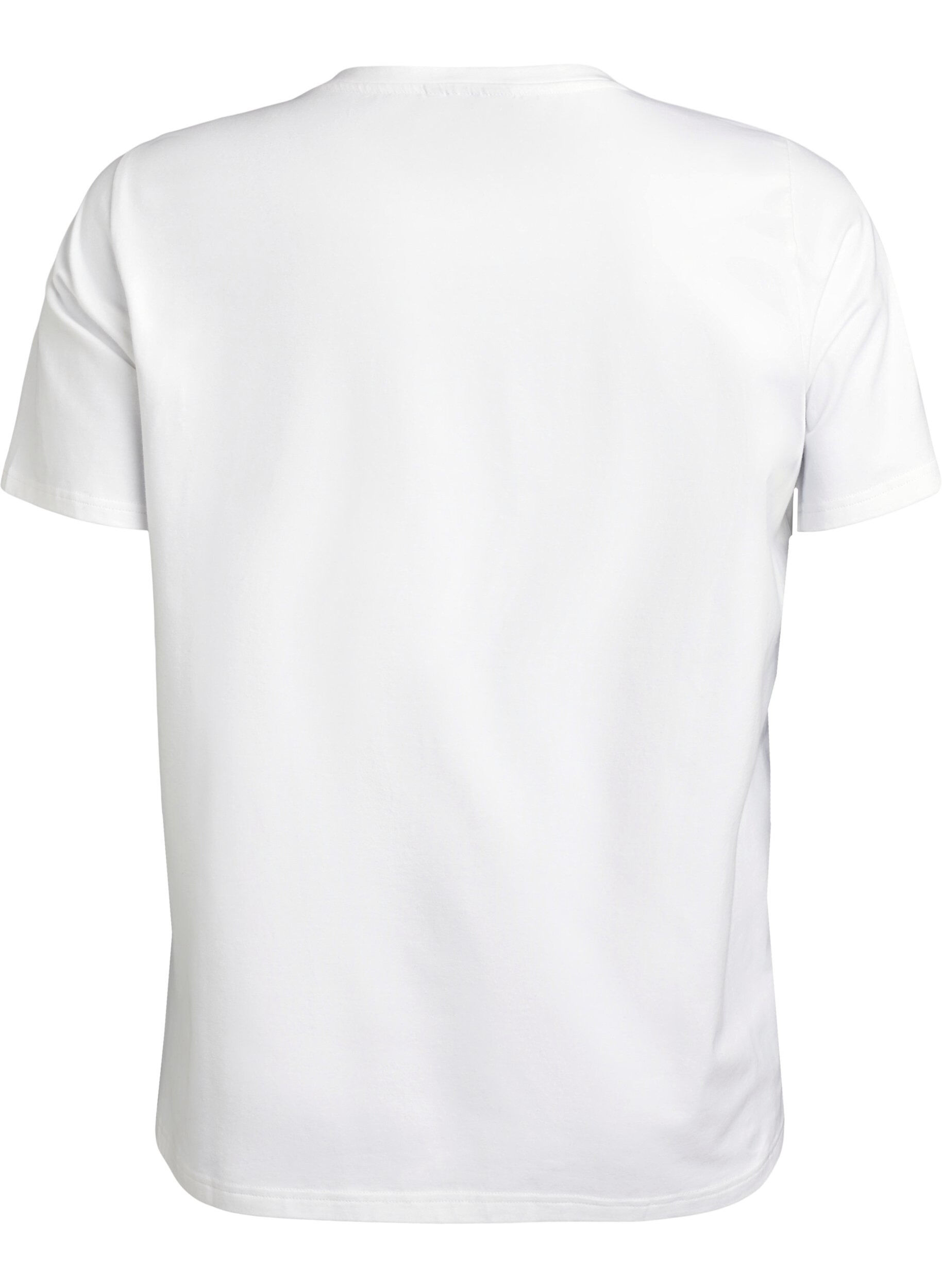 Zizzifashion T-shirt in organic cotton with floral print, B. White w. EMB, Packshot image number 1