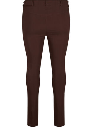 Close-fitting trousers with zipper details, Coffee Bean, Packshot image number 1
