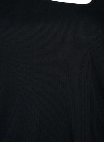 Long-sleeved t-shirt with asymmetrical cut, Black, Packshot image number 2