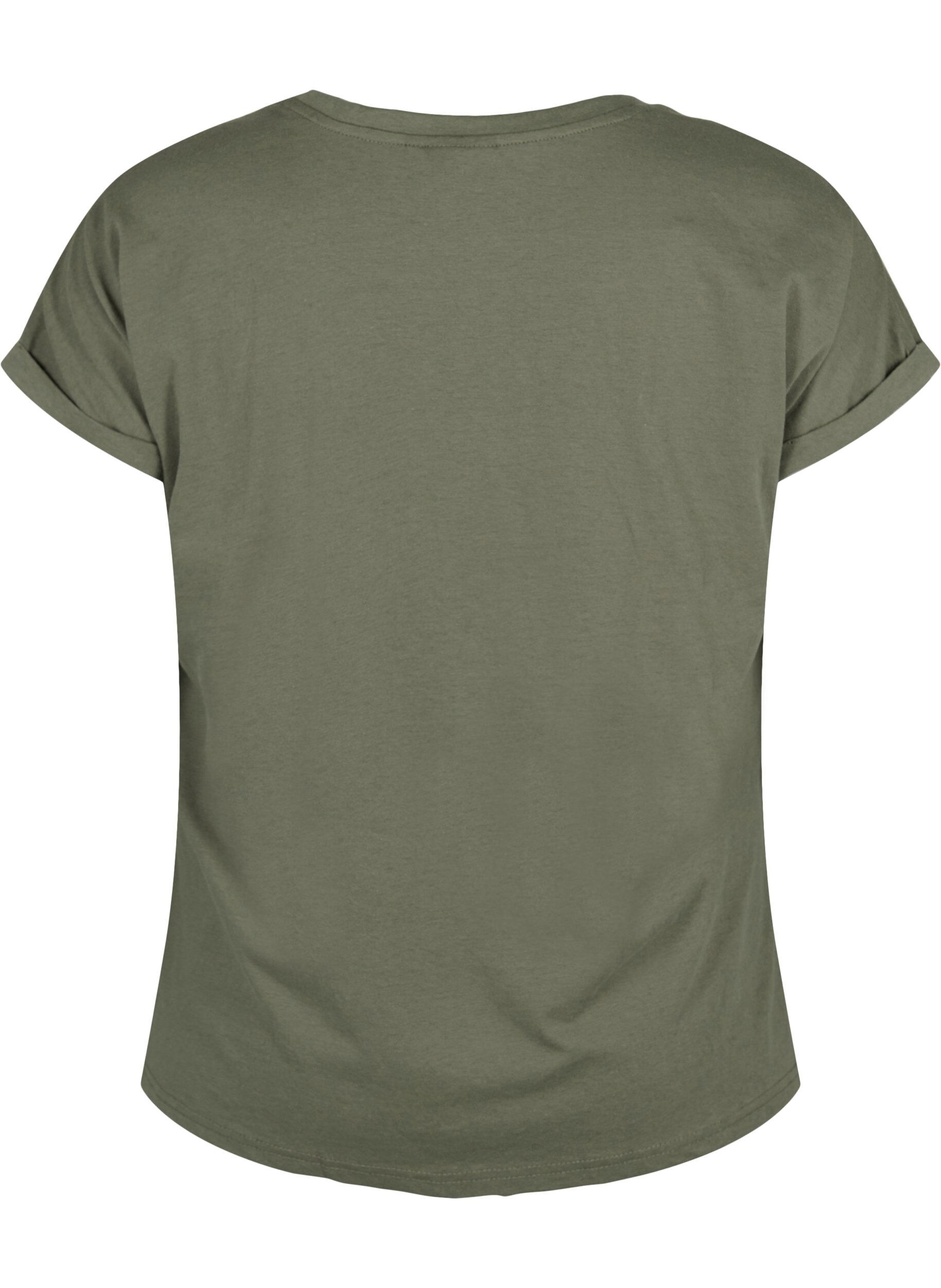 Zizzifashion Short-sleeved cotton blend t-shirt, Green, Packshot image number 1