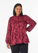 Blouse with buttons and floral pattern, Dark Bordeaux, Model image number 0