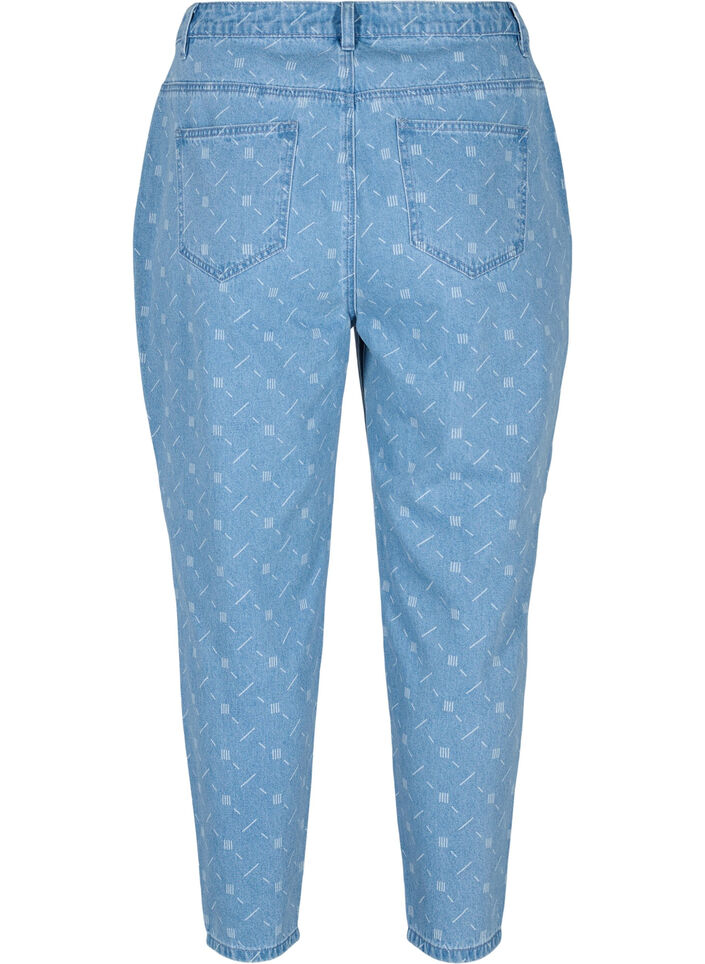 Mille mom fit jeans with print, Light blue denim, Packshot image number 1