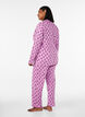 Cotton pyjama trousers with high waist, Rose, Model image number 1