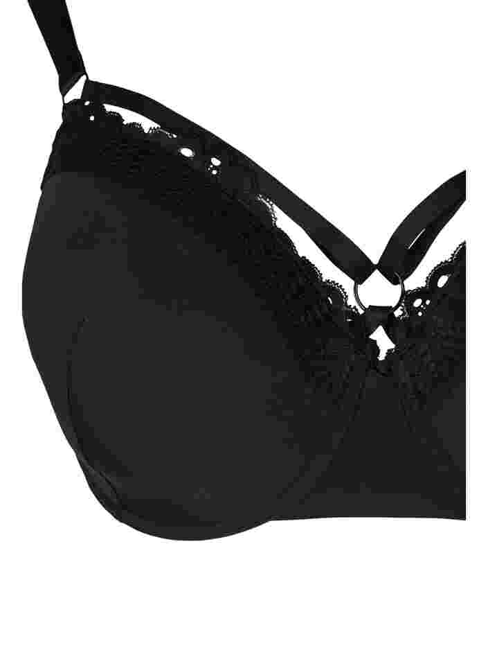 Alma bra with lace, Black, Packshot image number 2