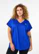 Loose training t-shirt with v-neck, Blue, Model image number 0