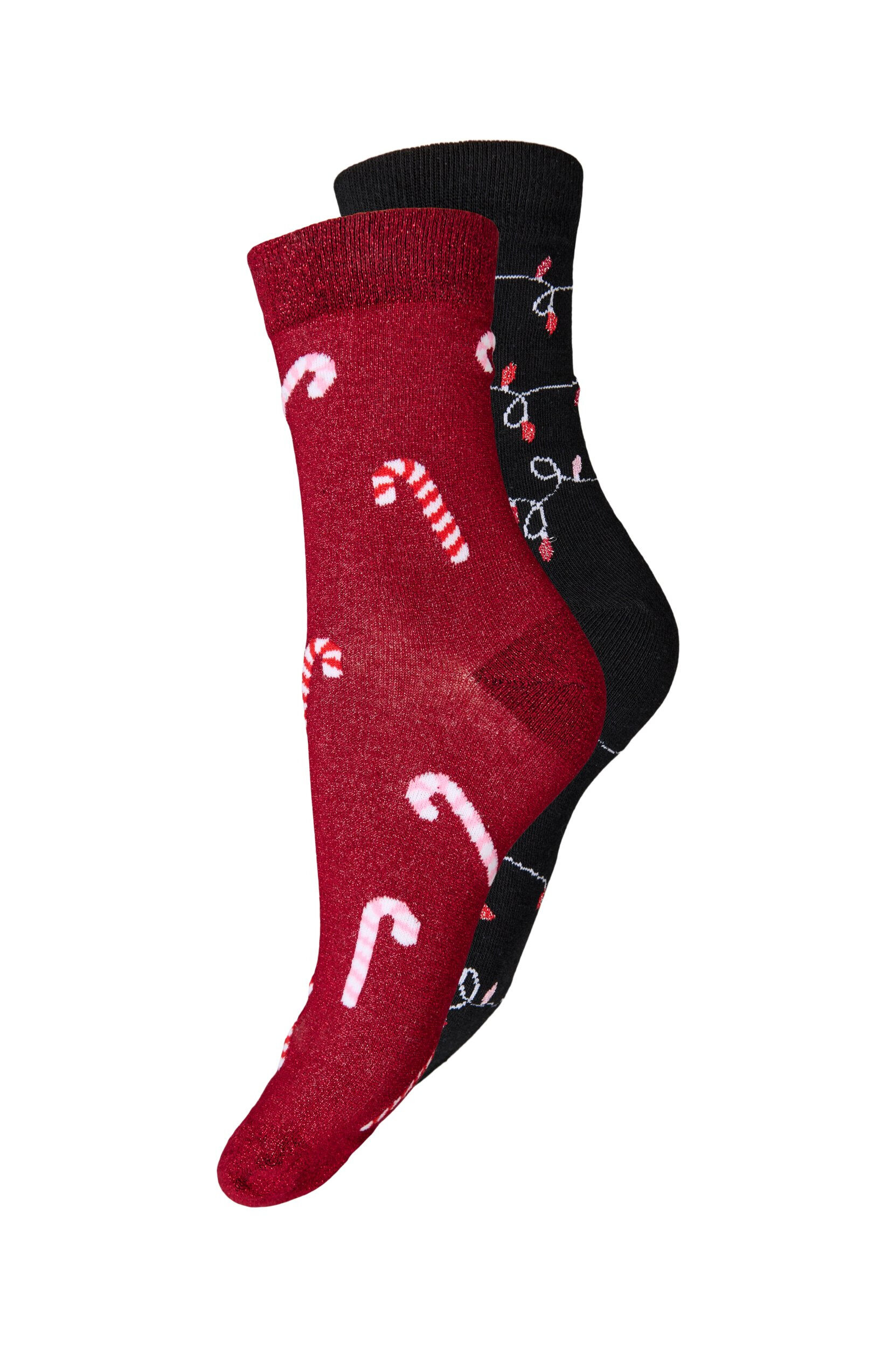 Zizzifashion 2-pack Christmas socks, Red, Packshot image number 0