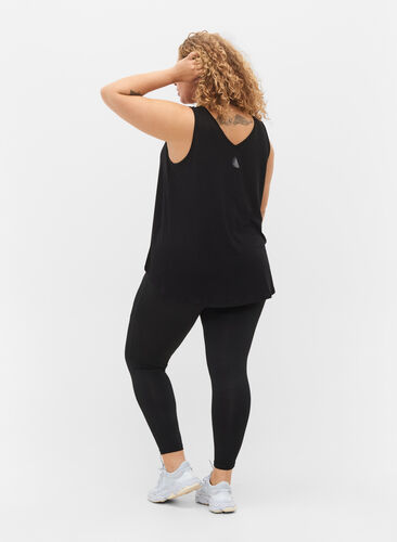 7/8 length leggings with zip, Black, Model image number 1