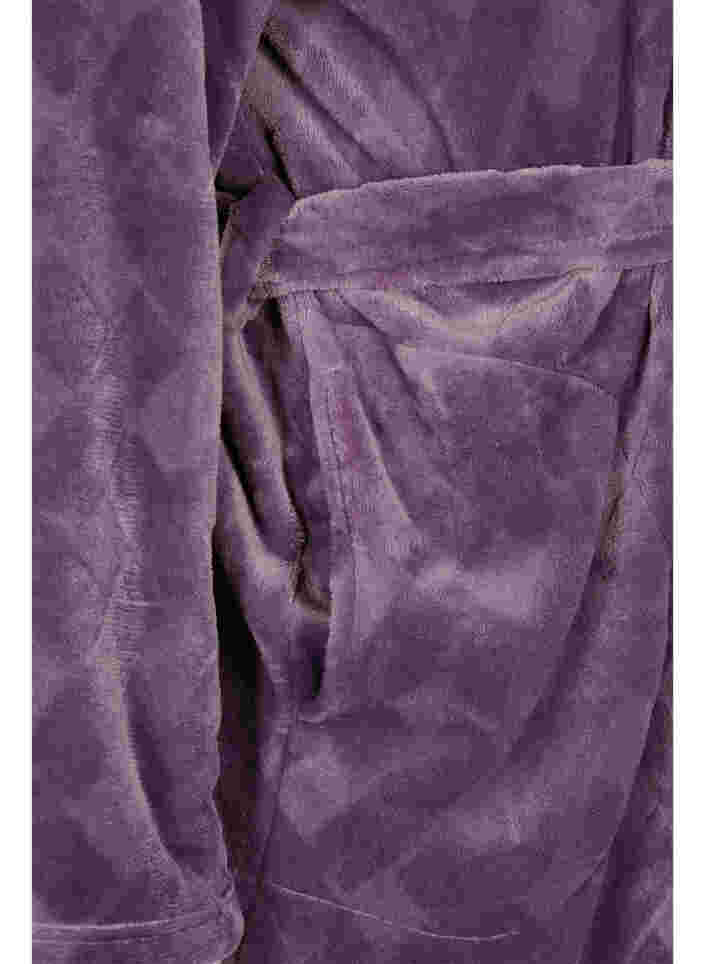 Dressing gown with zip and pockets, Vintage Violet, Packshot image number 3