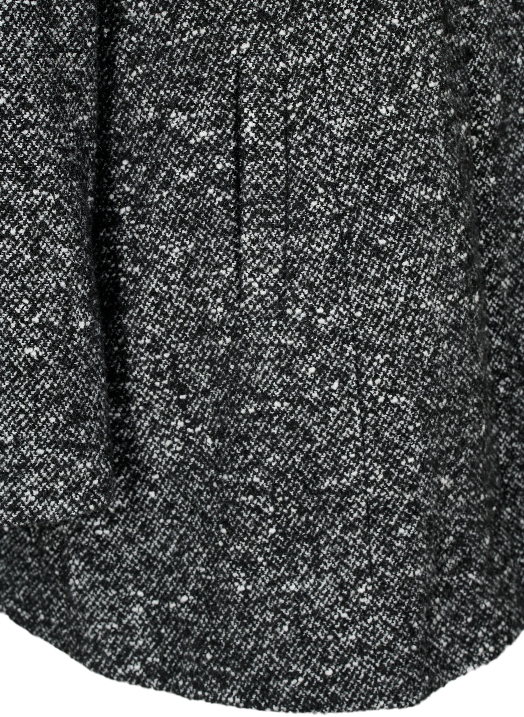 Zizzifashion Boucl&eacute; coat with wool, Black Mel., Packshot image number 3