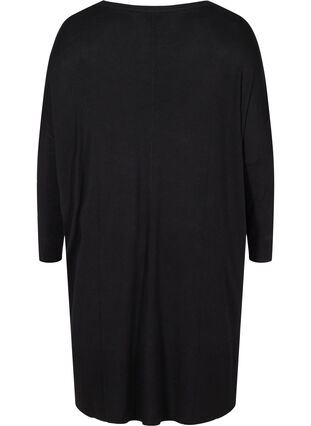Oversized knitted dress in a viscose blend, Black, Packshot image number 1