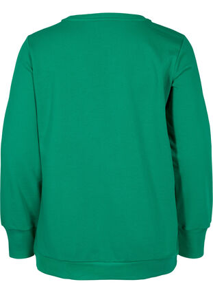 Cotton sweatshirt with text print, Jolly Green, Packshot image number 1