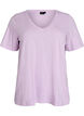 Short-sleeved basic t-shirt with v-neck, Purple, Packshot image number 0