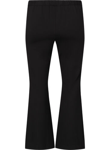 Trousers with bootcut and front slit, Black, Packshot image number 1