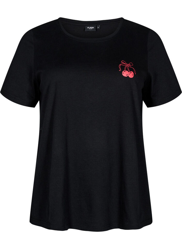 FLASH - T-shirt with motif, Black, Packshot image number 0