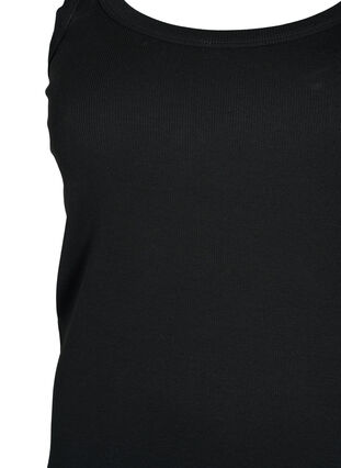 Ribbed tank top in cotton, Black, Packshot image number 2