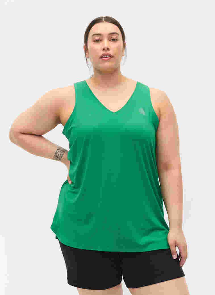 Sports top with V-neck, Jolly Green, Model