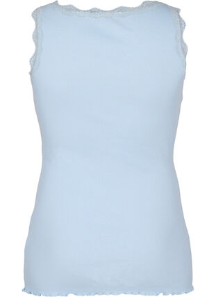 Top with lace trim, Cashmere Blue, Packshot image number 1